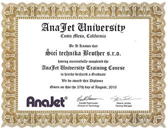 certifik�t Anajet